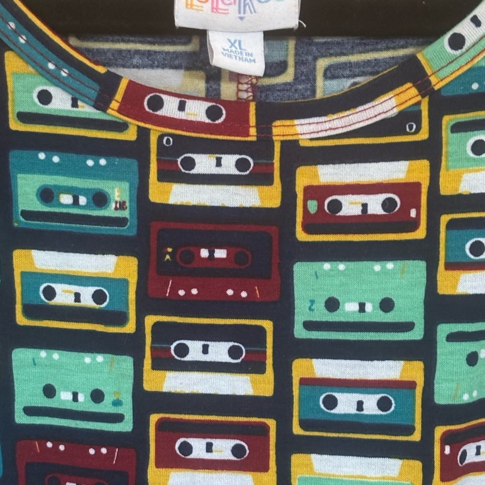 Colorful Cassette Tape Women’s LuLaRoe Carly Swing Dress XL